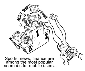 các lĩnh vực chủ yếu được tìm kiếm trên Mobile