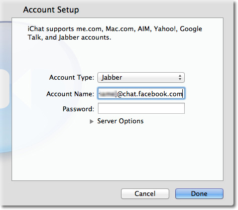 khai báo thông tin tài khoản Facebook