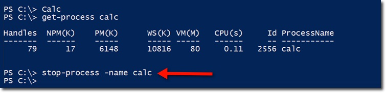 dùng lệnh Stop-Process