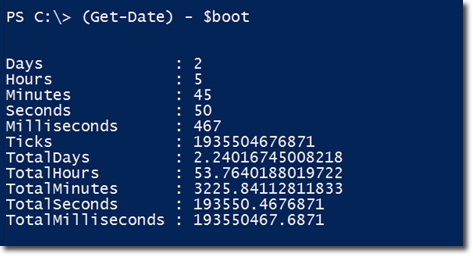dùng lệnh Get-Date