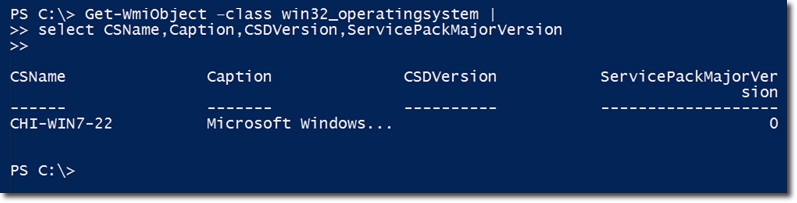 cú pháp Get-WmiObject và Win32_operatingsystem 