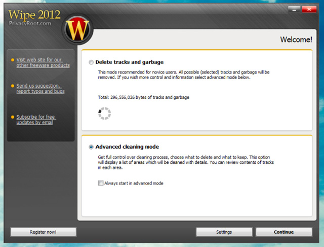 Xoá sạch dấu vết các hoạt động online và local với Wide 2012