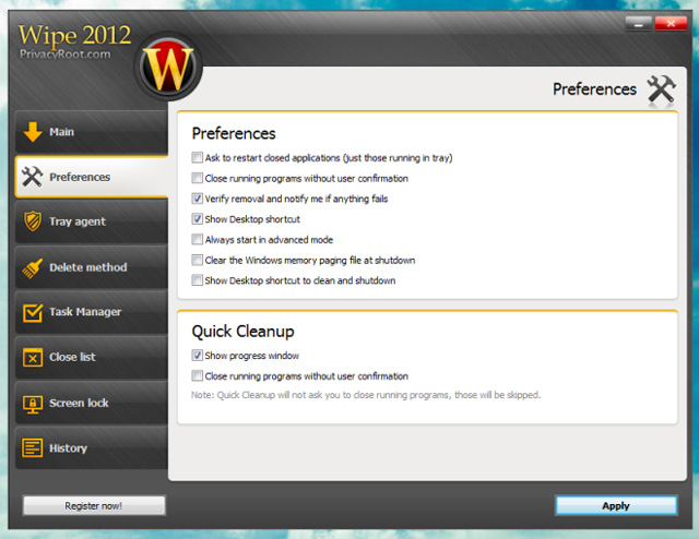 Xoá sạch dấu vết các hoạt động online và local với Wide 2012