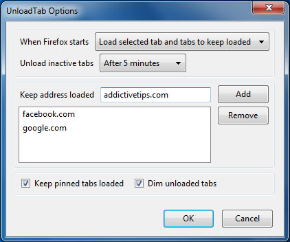 Ngừng tải trang để tiết kiệm bộ nhớ trên Firefox
