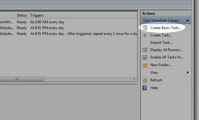 nhấn Create Basic Task