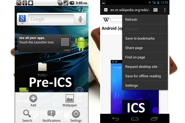 Tổng hợp những thay đổi rất “hot” của Ice Cream Sandwich