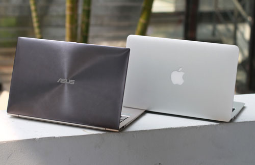 MacBook Air và Zenbook có kiểu dáng giống nhau.
