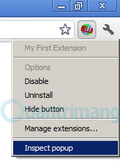 sử dụng Inspect popup
