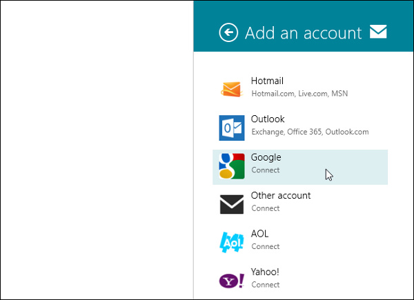 Truy cập tài khoản Email POP3 trong Windows 8 