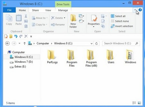 Thêm thanh công cụ hữu ích cho cửa sổ Explorer của Windows 8