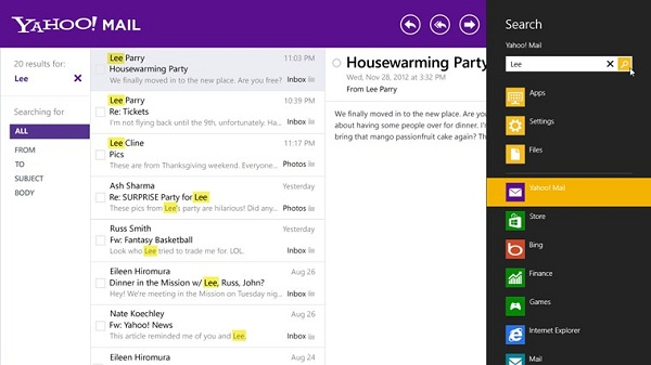 Hướng dẫn sử dụng ứng dụng Yahoo Mail trên Windows 8 Hướng dẫn sử dụng ứng dụng Yahoo Mail trên Windows 8