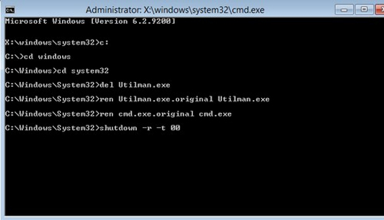 Thay đổi mật khẩu đã quên trên Windows 8 Thay đổi mật khẩu đã quên trên Windows 8