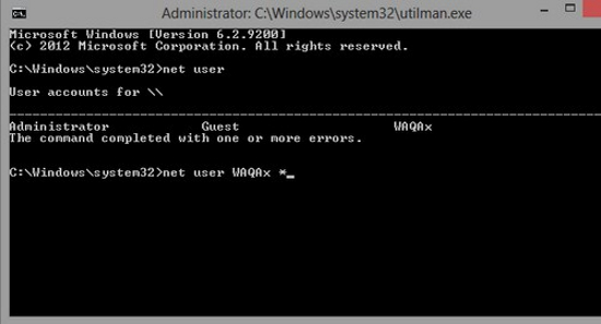 Thay đổi mật khẩu đã quên trên Windows 8 Thay đổi mật khẩu đã quên trên Windows 8