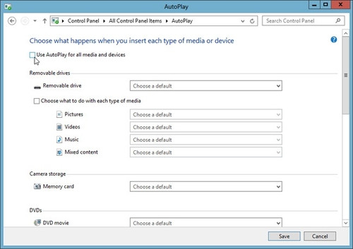 Bảo vệ máy tính Windows 8 khỏi virus từ USB và ổ đĩa CD, DVD