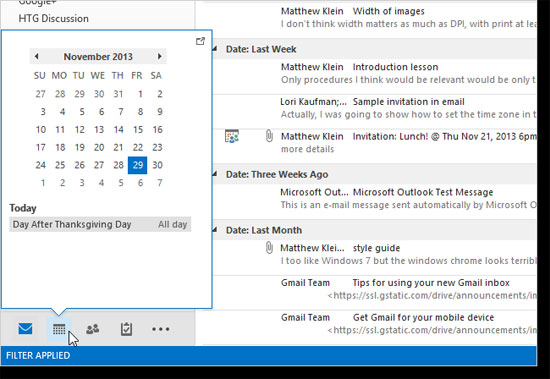 Thêm và hủy bỏ ngày nghỉ vào Lịch trong Outlook 2013