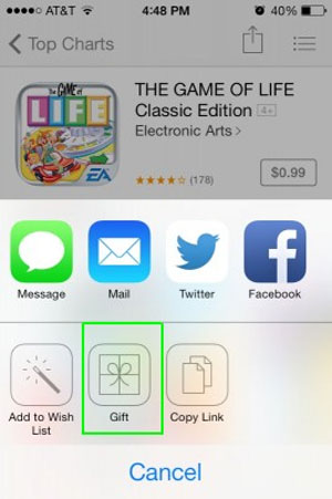 Cách tặng ứng dụng iOS cho bạn bè