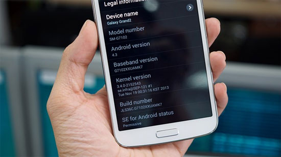 Hệ điều hành trên Galaxy Grand 2 Hình ảnh thực tế Galaxy Grand 2 đầu tiên tại Việt Nam
