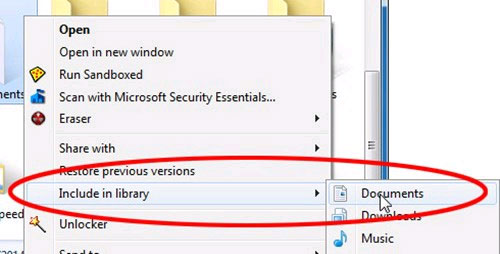 Thêm thư mục vào thư viện hiện có Cá nhân hóa Navigation Bar trên Windows Explorer