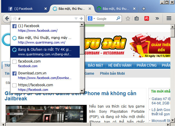 Sử dụng phím tắt 6 Thủ thuật hay chỉ Firefox mới có