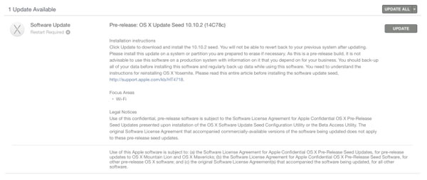 Apple phát hành bản cập nhật mới OS X 10.10.2 cho AppleSeed và Developers