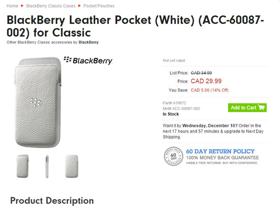 BlackBerry Classic Lộ diện BlackBerry Classic màu trắng