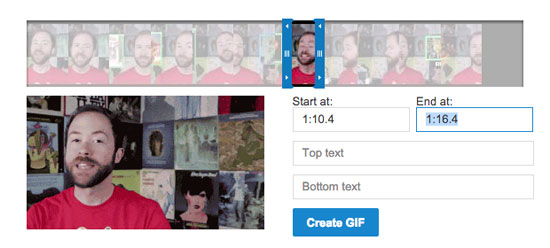 Tạo ảnh Gifs từ video Youtube đang thử nghiệm tính năng tạo ảnh GIFs từ Video