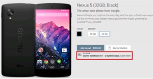 Google sẽ tiếp tục bán ra Nexus 5 đến hết Q1/2015
