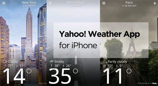 Yahoo Weather cập nhật với nhiều hiệu ứng mới dành cho iOS Giao diện mới của Yahoo Weather trên iOS