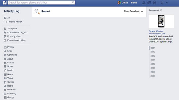 Cách xóa các lệnh tìm kiếm trên Facebook