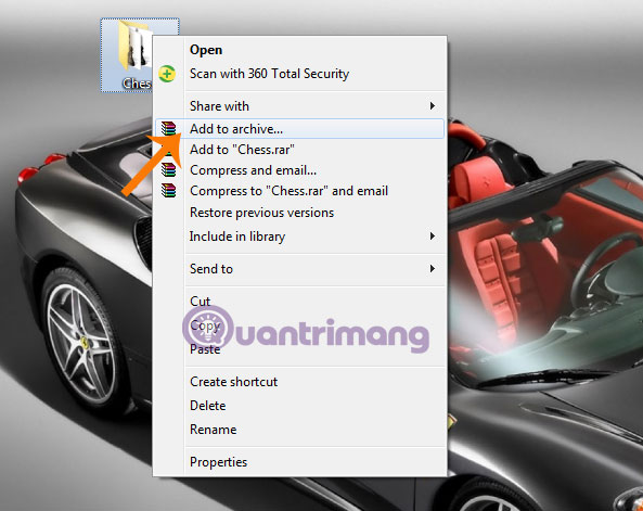 Instructions for splitting files using WinRar