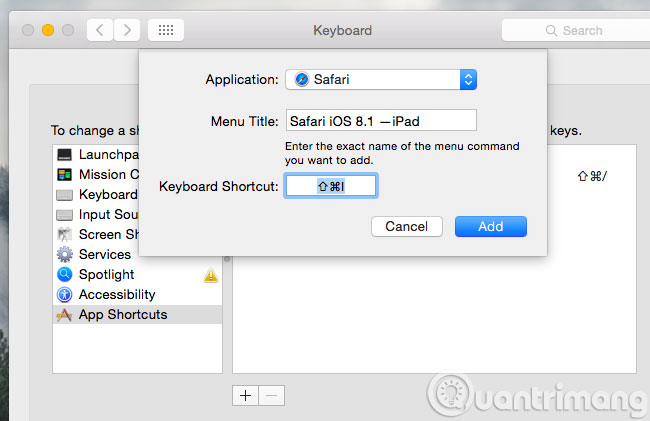 Làm thế nào để xem video trên web sau khi đã gỡ Flash Tạo phím tắt để chuyển user agent trên Safari