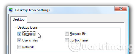 Thêm biểu tượng ngoài Desktop trong Windows 7,8 và Vista