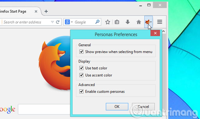 Hướng dẫn thay đổi phông nền cho Firefox  QuanTriMangcom