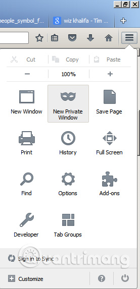 Mở Firefox ở chế độ ẩn danh