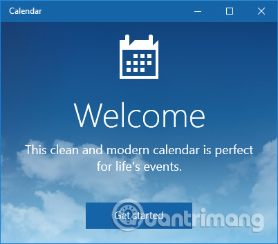 Mở Windows Calendar