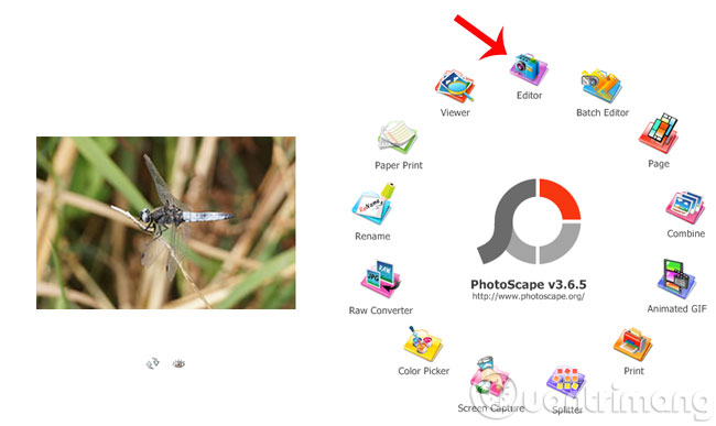 Làm ảnh đen trắng nghệ thuật với PhotoScape trên giao diện chính của PhotoScape, nhấn vào Editor
