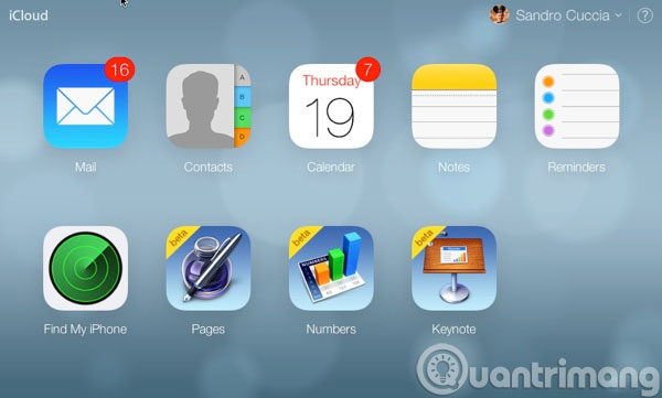 Giao diện iCloud