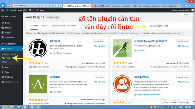search tên plugin