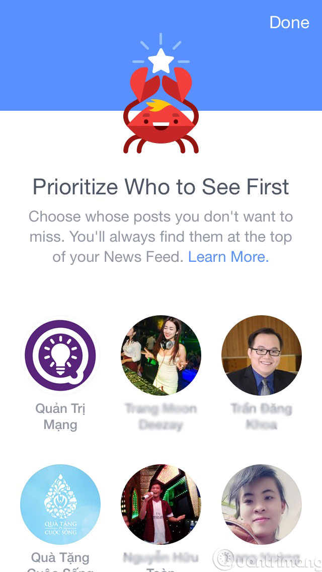 Những tên do Facebook lựa chọn xuất hiện Những tên do Facebook lựa chọn xuất hiện