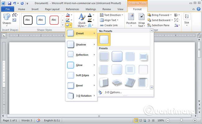 Hướng dẫn sử dụng Text Box trong Word 2010