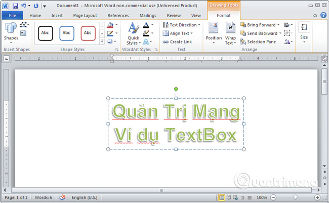 Hiệu ứng WordArt Styles