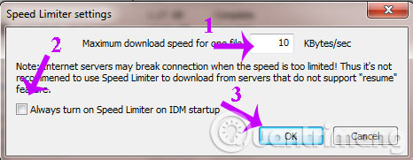 Điều chính tốc độ download Điều chính tốc độ download