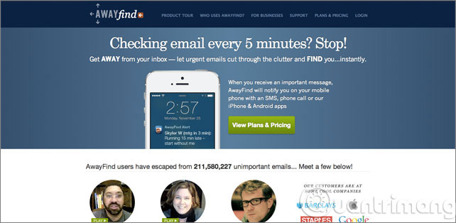 Giao diện AwayFind Giao diện AwayFind