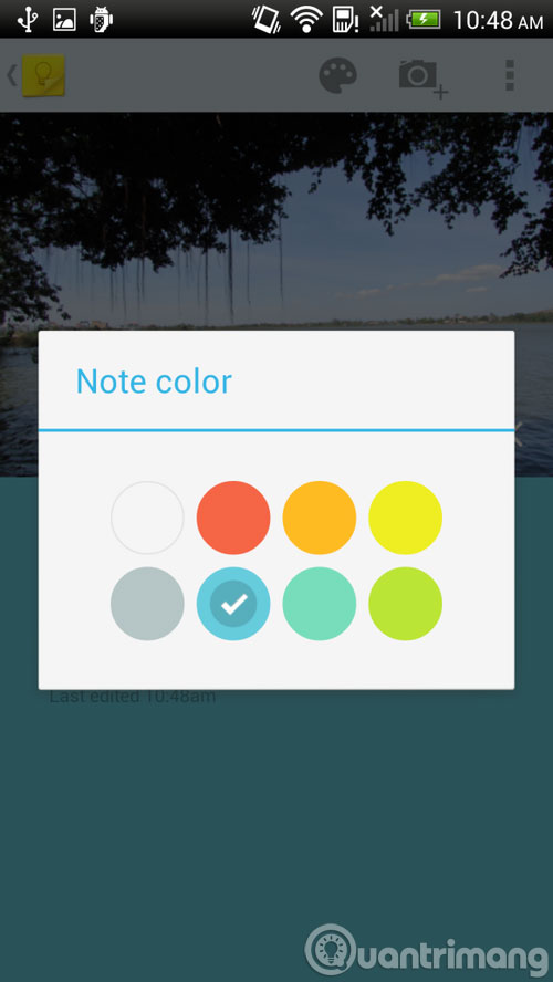 Có 8 tùy chọn màu sắc gán lên ghi chú để phân biệt với nhau.