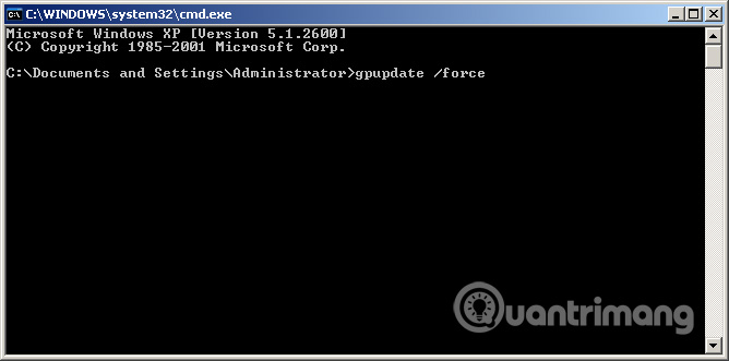 Khởi động lại máy hoặc chạy lệnh “gpupdate /force” trong cửa sổ Command Prompt để chính sách được áp dụng. "Tuyệt chiêu" diệt virus Autorun bằng tay