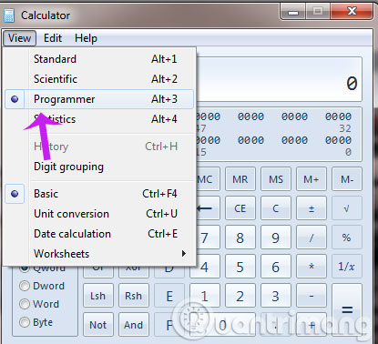 Chọn mục Programmer