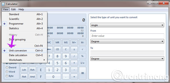 Chọn Unit Conversion