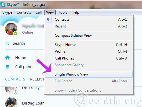 Chọn Single Windows View
