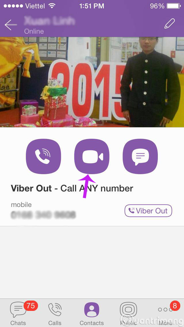 Click biểu tượng máy quay