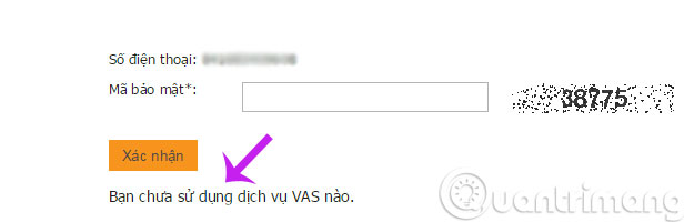 Chưa sử dụng dịch vụ VAS